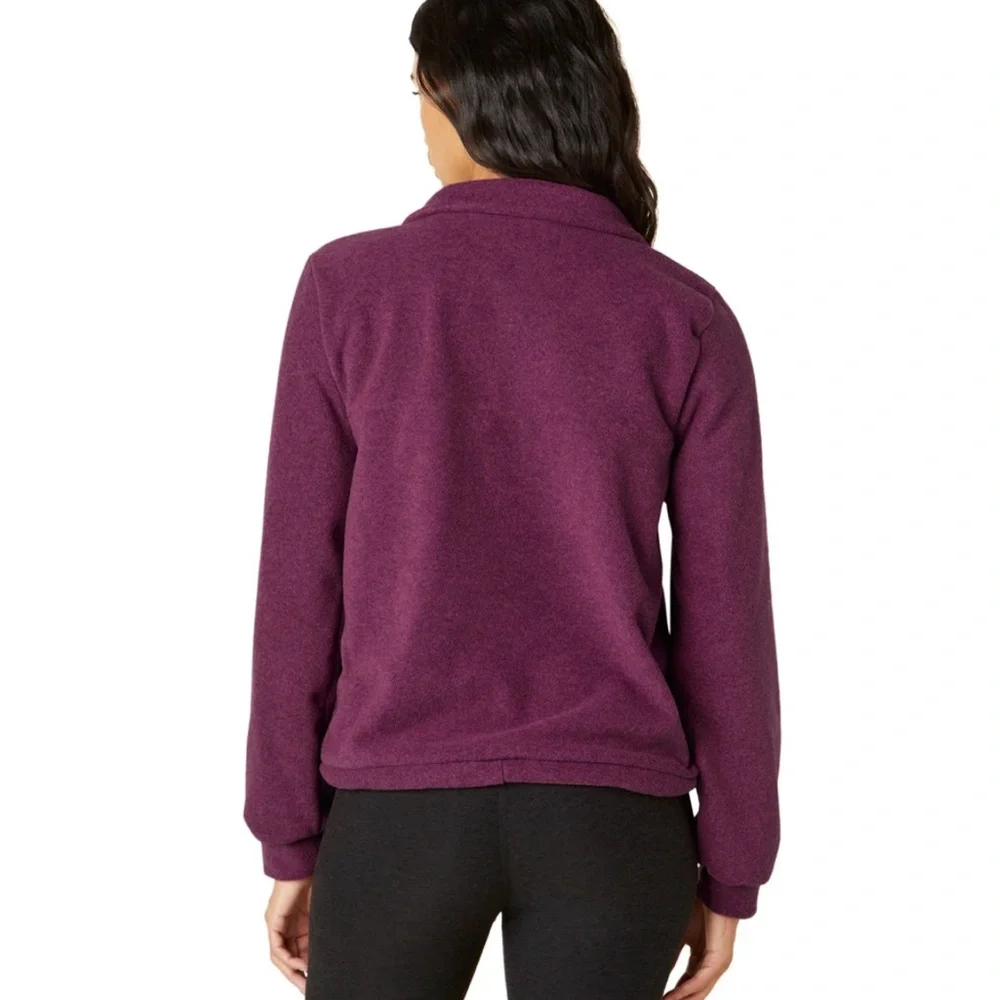 NWT Beyond Yoga New Terrain Pullover XL Heather Dark Beet Activewear Sweatshirt - Picture 3 of 11